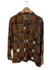 画像：70s/ボードシャツ/長袖シャツ/XL/ウール/状態考慮