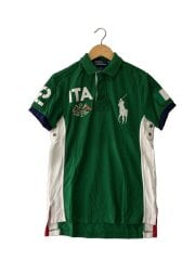 画像：CUSTOM FIT/イタリア国旗/ビッグポニー/ポロシャツ/S/コットン/GRN