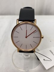 画像：クォーツ腕時計/アナログ/レザー/WHT/BLK/チタン/SKW6430/シグネチャー