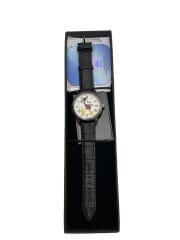 画像：自動巻腕時計/アナログ/レザー/WHT/BLK/ミッキー