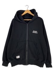 画像：ジップパーカー/XL/コットン/ブラック/無地/782-5231010//