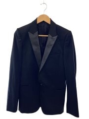 画像：テーラードジャケット/--/ウール/ブラック/87900203-RC-17A/レザー切替/シングルブレス