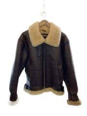 画像：フライトジャケット/M/レザー/BRW/無地