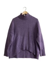 画像：ニット・セーター(厚手)/38/ウール/パープル/無地/21mkn005//