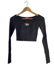 画像：ニット・セーター(薄手)/XS/レーヨン/BLK/0DLAX/A14189/M-VERA-LS/Dロゴ