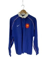 画像：フランス代表/長袖ラガーシャツ/M/コットン/BLU