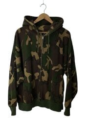 画像：裏地サーマル/ジップパーカー/XL/コットン/KHK/総柄