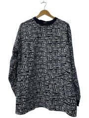 画像：長袖Tシャツ/XS/コットン/BLK/総柄/583114 TFV48