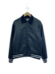 画像：フェイクレザーハンティングジャケット/M/フェイクレザー/BLK/無地/K78-3398