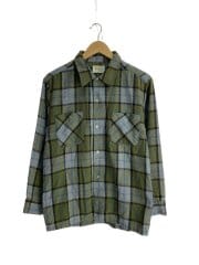 画像：60s/USA製/チェックシャツ/長袖シャツ/XL/GRN/チェック