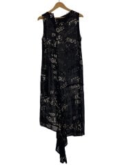 画像：ロングワンピース/ノースリーブワンピース/2/レーヨン/BLK/総柄/YZ-D12-214