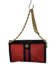 画像：チェーン・ショルダーバッグ_オフィディア_ヌバックレザー/スウェード/RED/無地