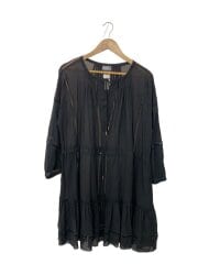 画像：長袖ワンピース/XS/コットン/BLK/A04574