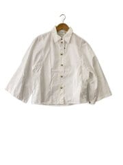 画像：長袖シャツ/1/コットン/WHT/無地//