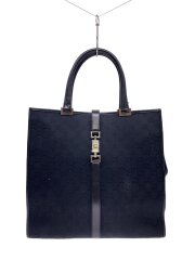 画像：トートバッグ/キャンバス/BLK/GGキャンバス/ジャッキー/レザー部分キズ有/002・1064//
