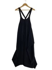 画像：21SS/ダブルサテンサロペットドレス/38/ポリエステル/BLK/無地/300ES333-1990//