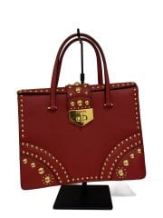 画像：ハンドバッグ/レザー/RED/サフィアーノ スタッズ