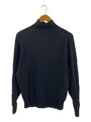 画像：ハイゲージタートルネックセーター/M/ウール/ブラック/無地
