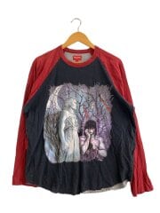 画像：21AW/THE CROW RAGLAN L/S/長袖Tシャツ/L/コットン/レッド/プリント//