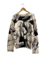 画像：ニット・セーター(厚手)/L/ウール/BLK/総柄/FB65PU6253CA