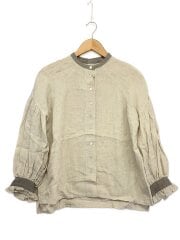 画像：長袖シャツ/--/リネン/BEG/無地