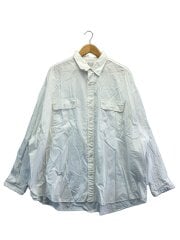 画像：長袖シャツ/--/コットン/WHT/ストライプ//