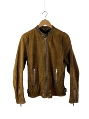 画像：シングルライダースジャケット/S/山羊革/CML/無地