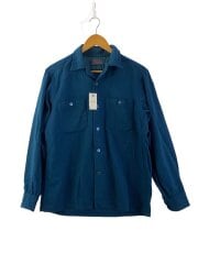 画像：長袖シャツ/M/ウール/BLU/無地