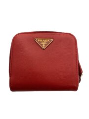 画像：2ツ折サイフ/牛革/レッド/レディース