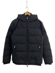 画像：レイヤードフード付きダウンジャケット/XL/ナイロン/ブラック/ASO-829