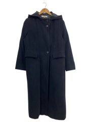 画像：フード付コート/46/アンゴラ/ブラック/206-5