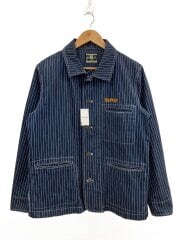 画像：カバーオール/M/コットン/インディゴ/ストライプ/14-BZ-028