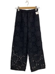 画像：26SS/コットンレースイージーパンツ/36/コットン/ブラック/26-030-912-5020-1-0
