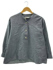 画像：長袖ブラウス/3/コットン/NVY/チェック/595-5153507