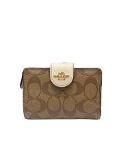 画像：2つ折り財布/レザー/BRW/総柄/レディース/M2081