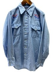 画像：70s～80s/USA製/ウエスタン/長袖シャツ/--/--/BLU//