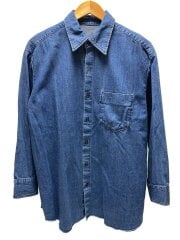 画像：7.5oz デニムシャツ/長袖シャツ/コットン/IDG/無地/25-050-900-4040-4-0