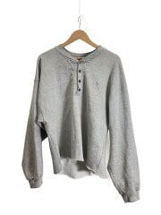 画像：スウェット/L/コットン/GRY/90s/ヘンリーネック/ダメージ加工