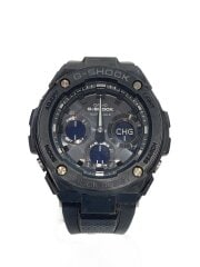 画像：ソーラー腕時計・G-SHOCK/デジアナ/レザー/BLK/BLK