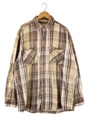 画像：ブランドタグ無し/長袖シャツ/XL/コットン/BRW/チェック/vdr-13080-7//
