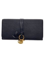 画像：長財布/レザー/BLK/無地/レディース