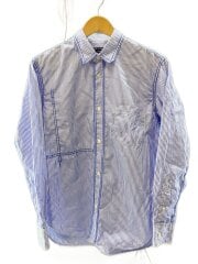 画像：長袖シャツ/XS/コットン/BLU/ストライプ