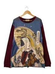 画像：長袖Tシャツ/M/コットン/BLU/総柄/56001117