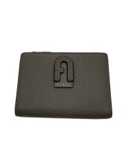 画像：2つ折り財布/レザー/GRY/レディース//