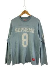 画像：長袖Tシャツ/L/コットン/BLU/プリント