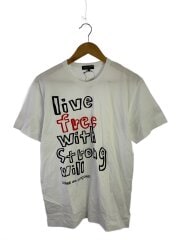 画像：Tシャツ/M/コットン/WHT/プリント/PE-T065