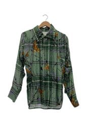 画像：長袖シャツ/--/レーヨン/GRN/総柄/16-12-802009