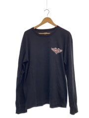 画像：長袖Tシャツ/3/コットン/BLK//