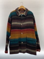 画像：80s～90s/USA製/ネイティブ/ラグジャケット/XL/ウール/マルチカラー/ボーダー