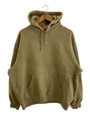 画像：袖部シミ/首部色落ち/Satin Applique Hooded Sweatshirt/L/KHK